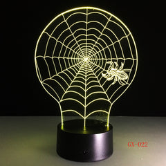 Spider Nordic Home Night Light Decorative 3d Lamp Stereo Vision Led Gift Light Fixtures Kids Room Led Lights Lamp GX-022