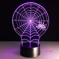 Spider Nordic Home Night Light Decorative 3d Lamp Stereo Vision Led Gift Light Fixtures Kids Room Led Lights Lamp GX-022