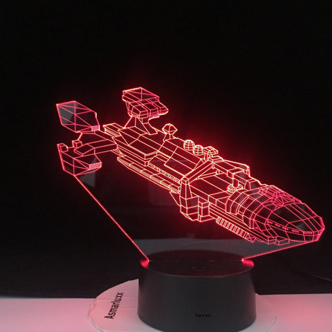 3D led Spaceship Space Fighter 7 Colorful Gradients LED Acrylic Plate Desk Lamp Bedroom Decoration Night Light Dropshipping