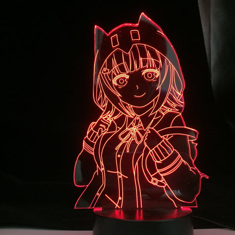 Chiaki Nanami Danganronpa 2 3D Led Anime Lamp Illusion Lighting Color Changing Night Lights Lampara For Easter Holiday Gift