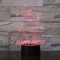 Patrick Star 3d lamp Flappy Patty Table Lamp Acrylic Creative Decorations Bedroom Sleeping Nightlight Gift Dropshipping 2951
