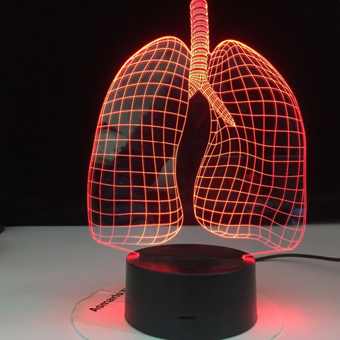 Lungs Shape Nightlight Remote Control 3D Illusion Led Night Light Lamp Figure Bedroom Decor Desk Lamp Dropshipping 2020 Gift