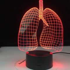 Lungs Shape Nightlight Remote Control 3D Illusion Led Night Light Lamp Figure Bedroom Decor Desk Lamp Dropshipping 2020 Gift