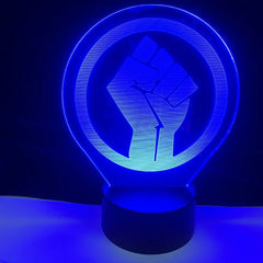 Fist Against Sign Logo Design 3d lamp for Bedroom Acrylic 3D Lamp Decor Nightlight For Labor Party Gift Dropshipping Best