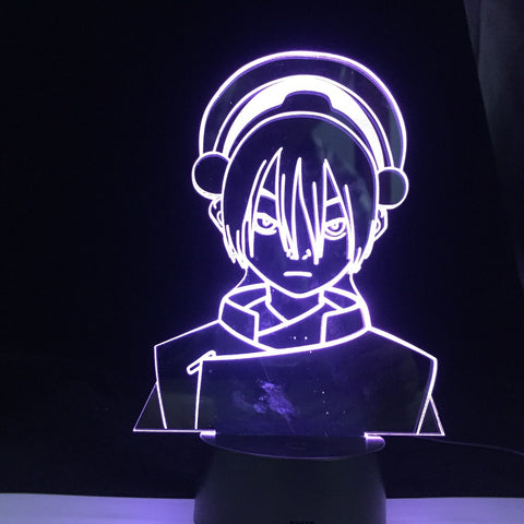 Toph Beifong Avatar the Last Airbender 3D Led 16 Colors Light Japanese Anime Remote Control Base Table Lamp Dropshipping