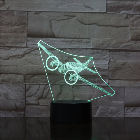 Aircraft 3D Night Light LED 7 Colors Changing Air Plane Table Lamp USB Baby Sleep Lighting Bedroom Bedside Decor Kids Gifts 1781