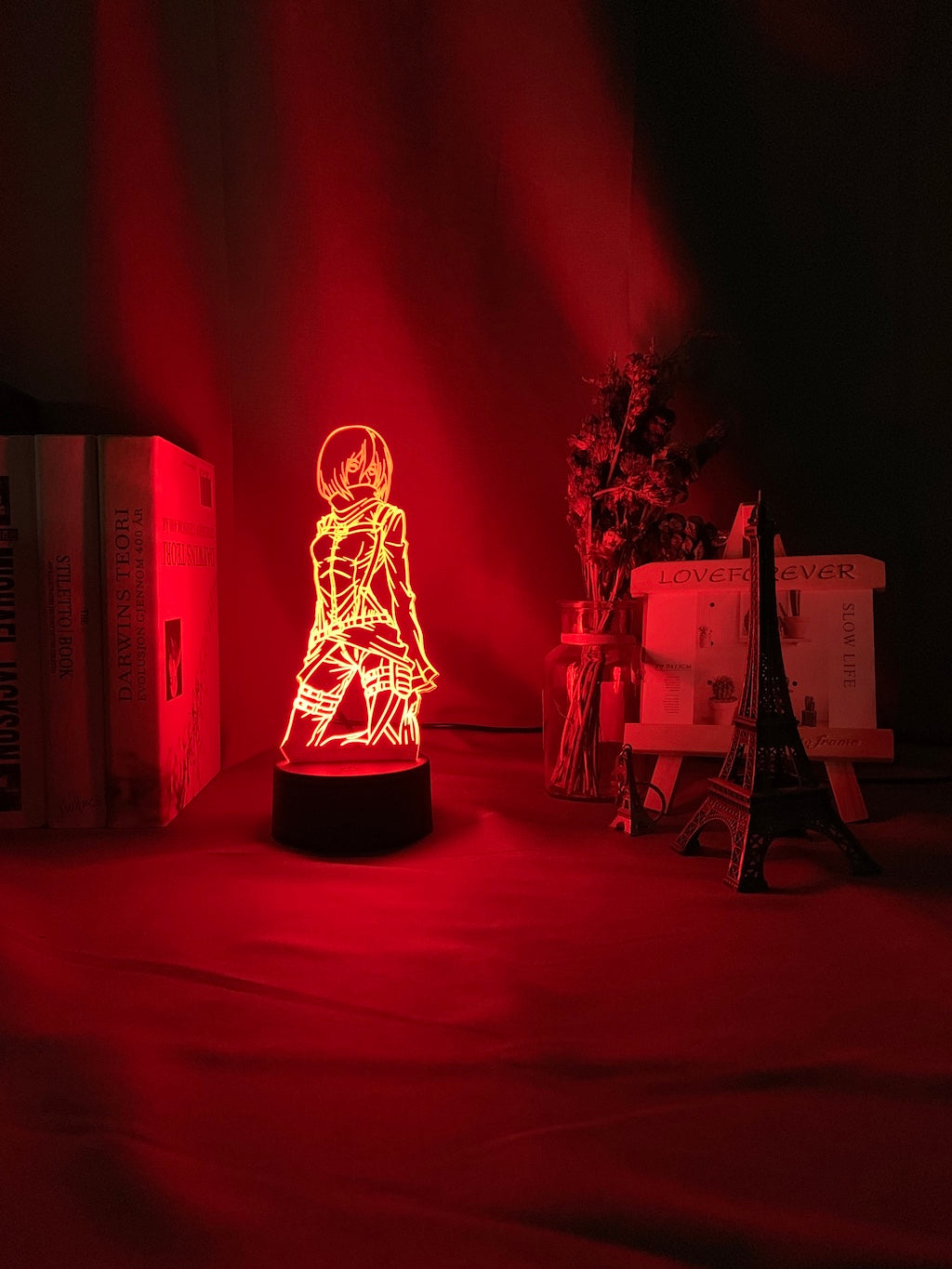 3d Lamp Attack on Titan Mikasa Ackerman Figure Kids Nightlight for Room Decoration Led Color Changing Night Light Anime Gift