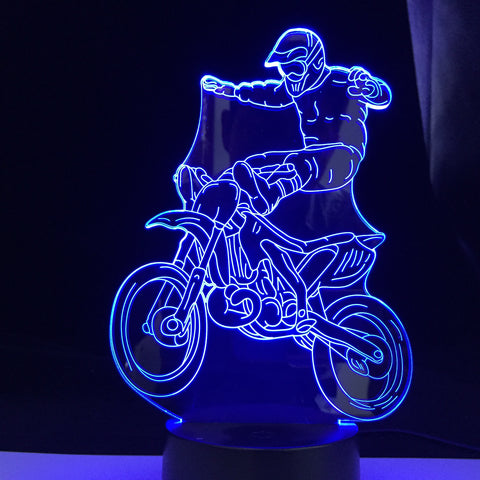 Motor Motorcycle Motorbike LED 3D Illusion Visual Night Light Creative Bedroom Decoration Light Novelty Lamp Kids Gift Souvenir