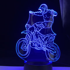 Motor Motorcycle Motorbike LED 3D Illusion Visual Night Light Creative Bedroom Decoration Light Novelty Lamp Kids Gift Souvenir