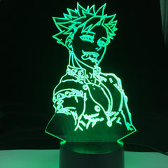 Ban Anime Lamp Seven Deadly Sins Laser LED Engraved Acrylic Upward Lighting 3D Illusion Night Lamp LED Sensor Light Xmas Gift