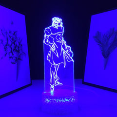 Anime JoJo Bizarre Adventure Noriaki Kakyoin 3D LED Night Light Home Bedroom Table Decoration Night Light for Children's Festival Birthday Gifts 7 Color Changes With Remote Neon Lamp