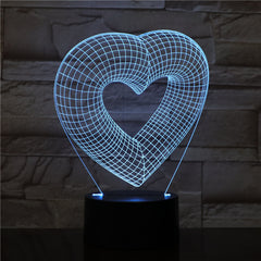 Hearts Remote Touch Control 7/16 Colors Change 3D LED Night Light Sleep Bedroom Decor Lamp Man Boys Lovers Dropship Gift 2047