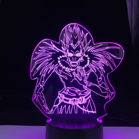 Death Note Kids Night Light Led Color Changing Nightlight for Room Decoration Japanese Manga Gift 3d Illusion Lamp Ryuk Figure