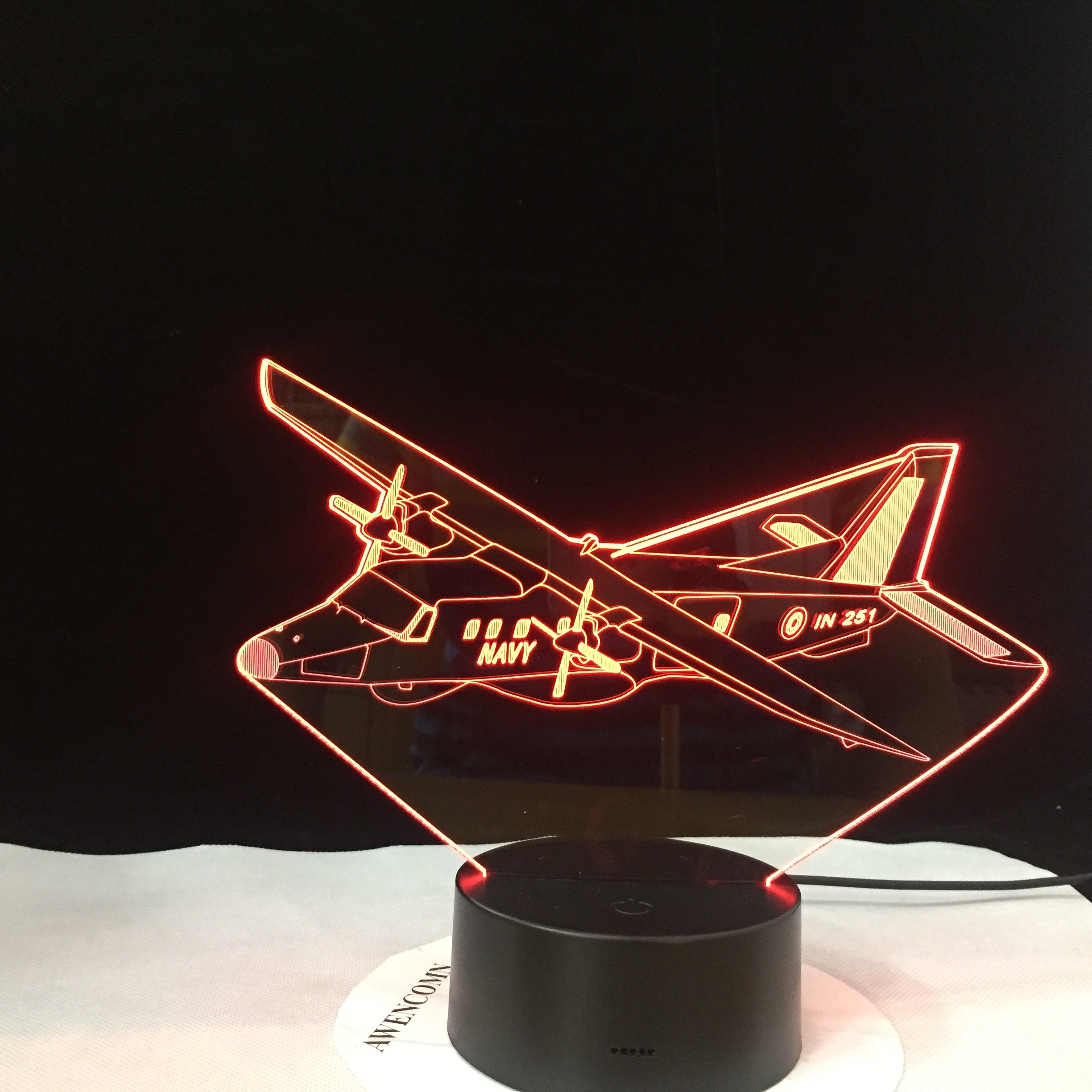 Air Craft Airplane Toy 3D Night Lamp with Touch / Remote Control LED Light Christmas Gifts Kids Hobbies