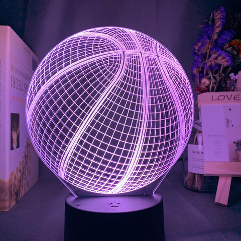 3d Illusion Night Lamp Basketball Ball Hologram Acrylic Nightlight for Room Decor Unique Gift for Student Bedroom Night Light