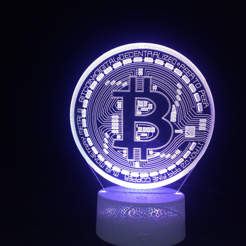 Bitcoin 3d LED Night Light Usb Touch Sensor 16 Remote Colors Changing Novelty Lighting Child Kid Holiday Gift Bedroom Decor