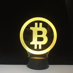 Simple Bitcoin Night Light 3D LED USB RGB Table Desk Lamp Home Decor Christmas Gift Display Bulb Boy Toys Birthday Present