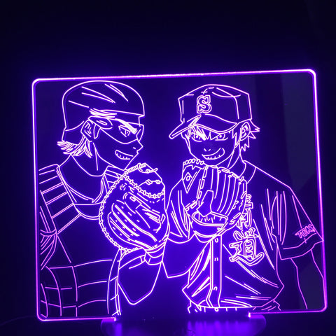 Anime Figure Ace of Diamond 3D Night Light Home Bedroom Table Decoration for Children's Festival Birthday Gifts 7 Color Changes  LED Lamp