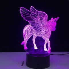 Unicorn Shaped Table Desk Lamp Xmas Home Decoration Lovely Gifts For Kids Love 3W Remote Or Touch Control 3D LED Night Light