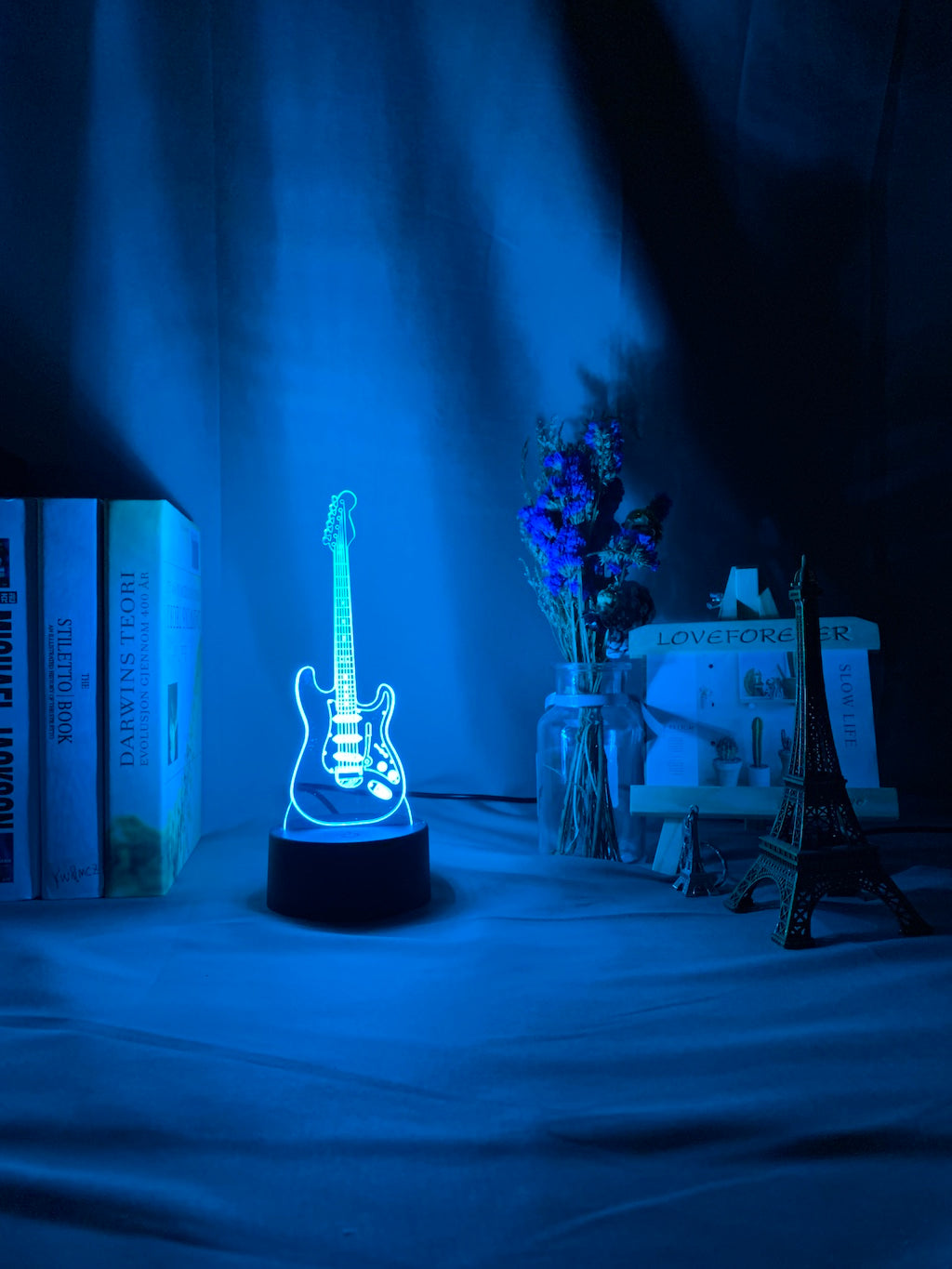 Musical Instrument Baby Night Light Led 7 Colors Changing Bedroom Decor Light Guitar Gift for Kids Girls Table Usb 3d Lamp Bass
