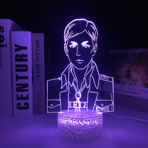 Attack on Titan Erwin Smith 3D Lamp Home Bedroom Table Decoration Small Night Light for Kids Multiple Color Changes With Remote Control