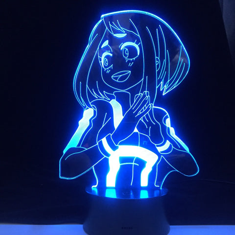 Ochaco Uraraka Anime Lamp My Hero Academia Boku 3D LED Nightlights ANIME LAMP Kids Child Boys Bedroom Decor Acrylic Table Lamp