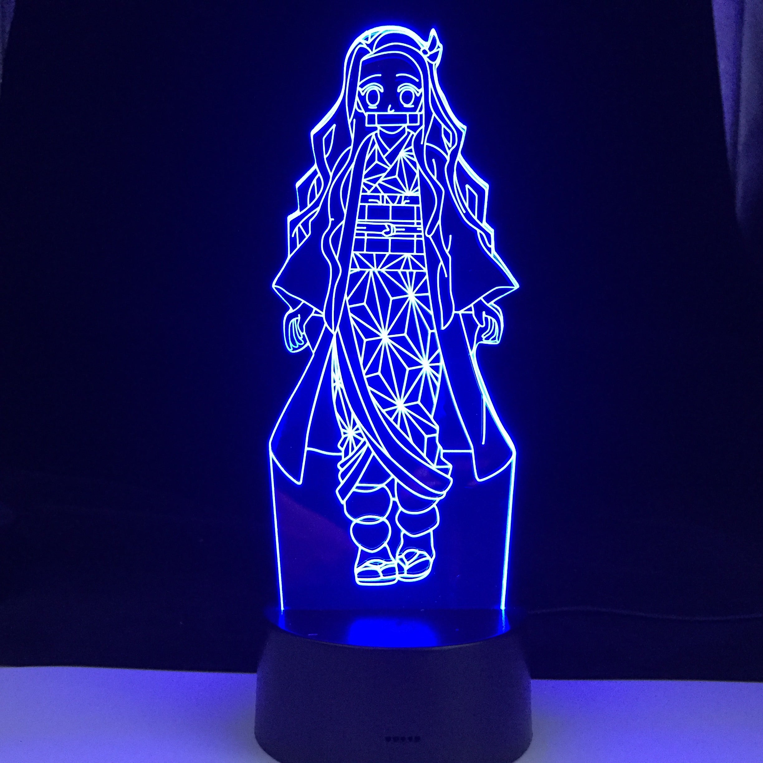 Nezuko Kamado Anime Lamp Demon Slayer Kimetsu No Yaiba 3D Led 16 Colors Light Japanese Anime Remote Control Base Table Lamp