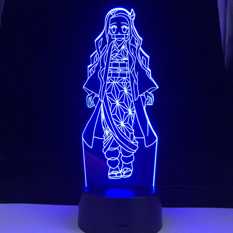 Nezuko Kamado Anime Lamp Demon Slayer Kimetsu No Yaiba 3D Led 16 Colors Light Japanese Anime Remote Control Base Table Lamp