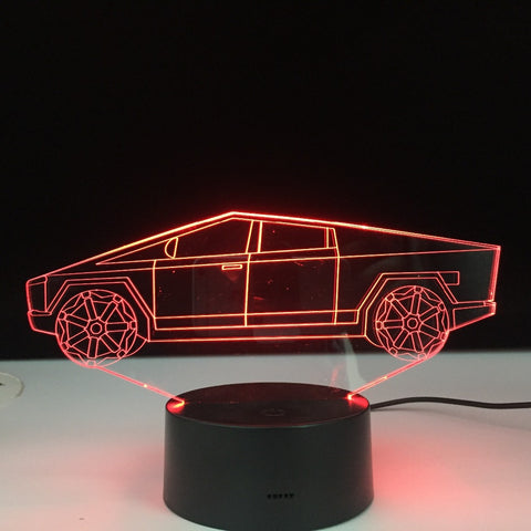 Electric Car Design 3d Illusion Led Night Light for Child Bedroom Decorative Nightlight Unique Gift for Kids Desk Lamp Dropship