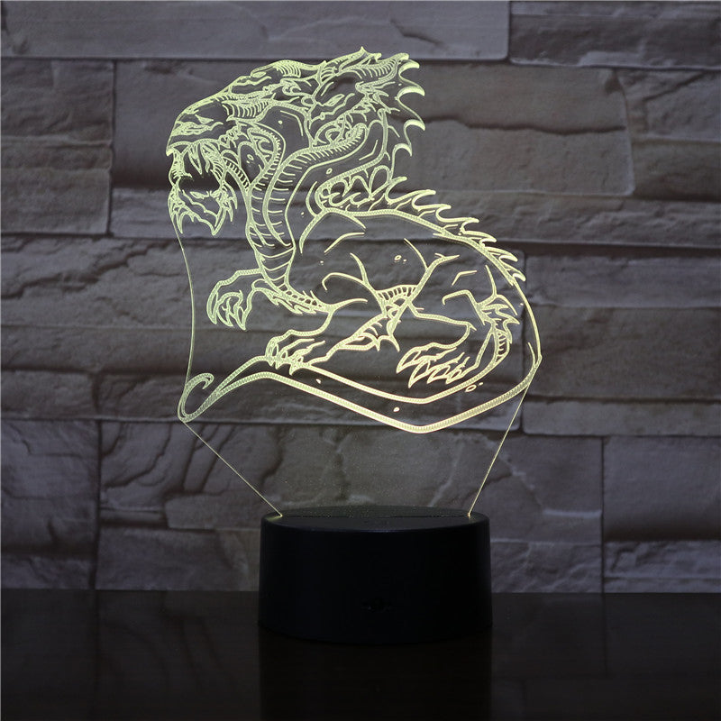 Chinese Dragon 3D Led Night Light Lamp Pretty Present for Children Multi-colors with Remote Magical Dragon for Decoration 2941