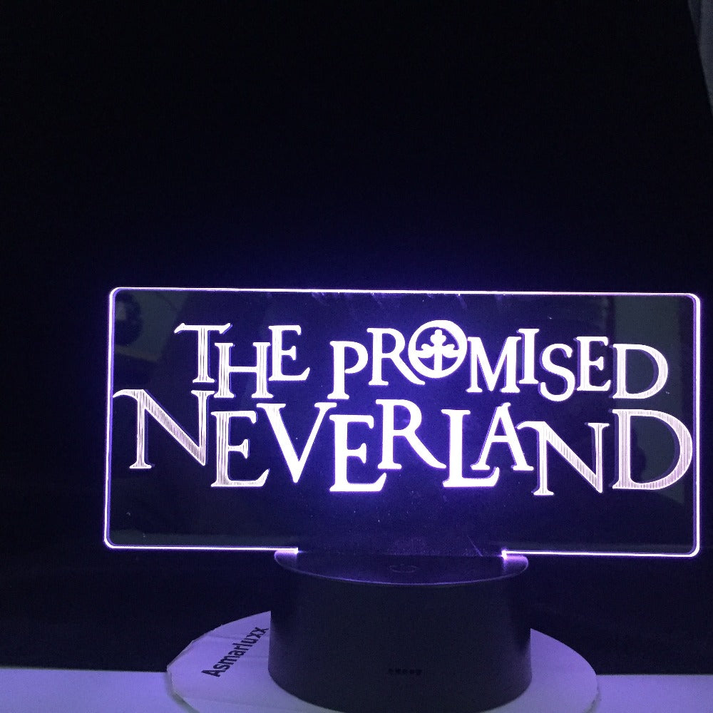 PROMISED NEVERLAND LOGO 3D LED ANIME LAMP Led Night Light Touch Colorful Nightlight for Home Decor 16 Colors Remote Control