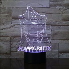 Patrick Star 3d lamp Flappy Patty Table Lamp Acrylic Creative Decorations Bedroom Sleeping Nightlight Gift Dropshipping 2951