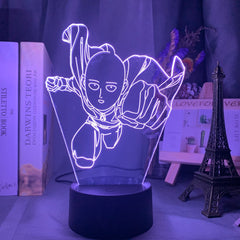 One Punch Man Saitama Figure Led Night Light Lamp for Home Decoration Nightlight Cool Manga Store Decor Ideas Table 3d Light