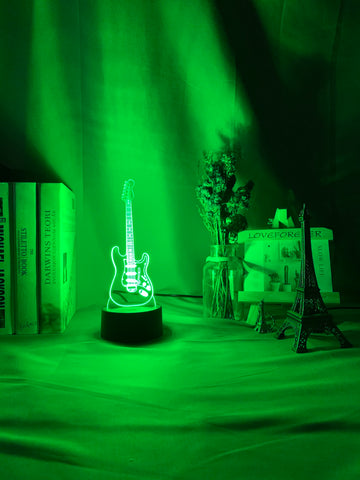 Musical Instrument Baby Night Light Led 7 Colors Changing Bedroom Decor Light Guitar Gift for Kids Girls Table Usb 3d Lamp Bass