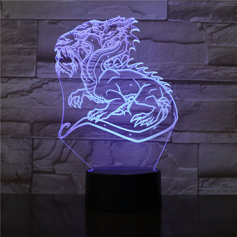 Chinese Dragon 3D Led Night Light Lamp Pretty Present for Children Multi-colors with Remote Magical Dragon for Decoration 2941