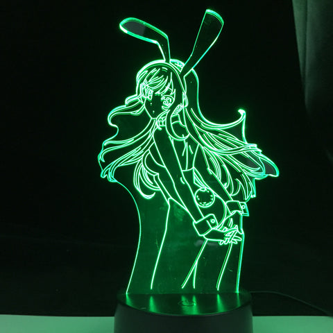 Anime Waifu Mai Sakurajima Led Night Light for Bedroom Decor Mai Light Gift for Friend Sakurajima Bunny Girl Led Lamp Anime Gift 1 order