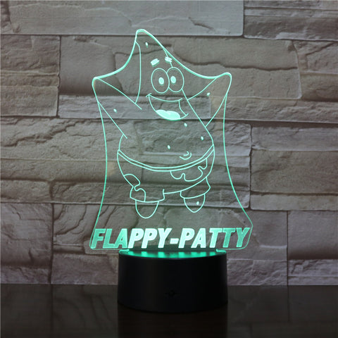 Patrick Star 3d lamp Flappy Patty Table Lamp Acrylic Creative Decorations Bedroom Sleeping Nightlight Gift Dropshipping 2951