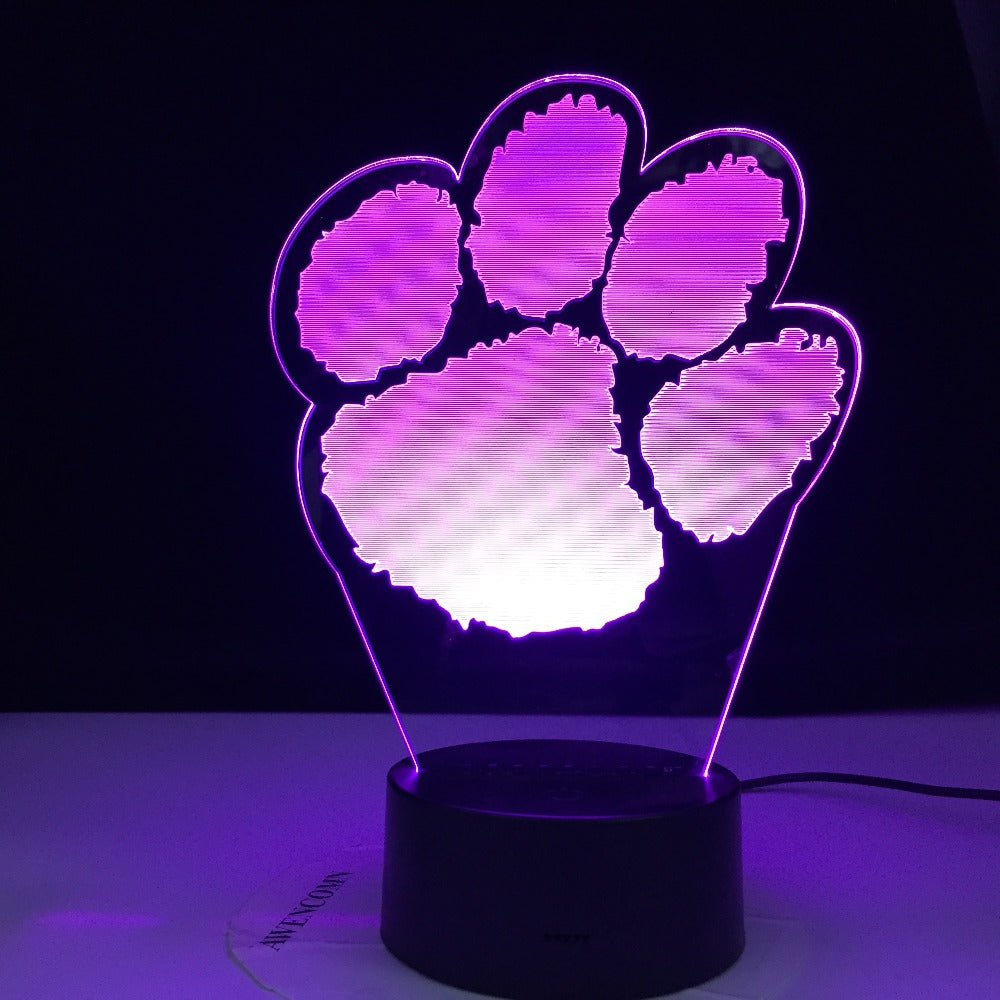 3D LED Lamp Illusion Touch Polar Bear Paw Night Light Auto For Home Bedroom Sleeping Decoration USB Atmosphere Christmas Gifts