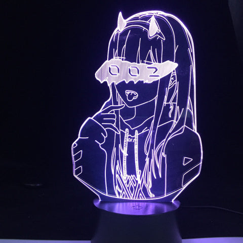 DARLING in the FRANXX Zero Two 002 3D Led Illusion Night Lights Anime Lamp Led Lighting For Birthday Girls Party Best gift