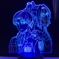 Levi Ackerman Acrylic 3d Lamp Hange Zoe For Home Room Decor Light Child Gift Hange Zoe LED Night Light Anime Attack On Titan