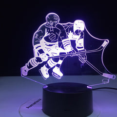 Ice Hockey Game 3D Remote Control Colors Lamp Visual Led Night Lights For Kids Touch Usb Table Lampara Lampe Sports Gift
