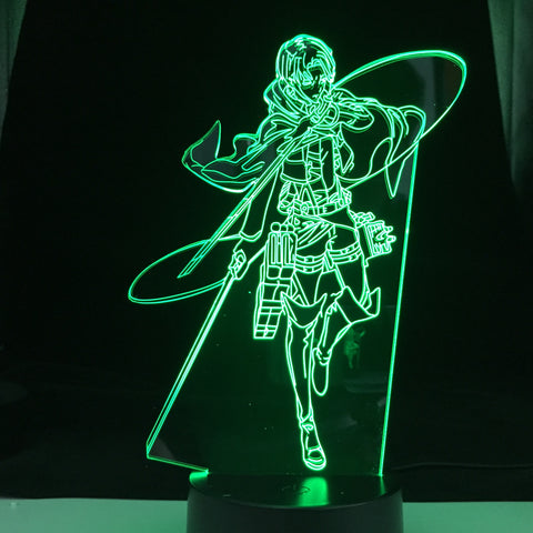 Attack on Titan Levi Ackerman light for Bedroom Decoration Kids Gift Anime 3d Lamp LED Night Light Drop Shipping Fast Service