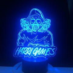 Harris Games Figure Maskguy 3D Nightlight Kids Child Girls Bedroom Decor Light Gift 3d Lamp 16 Colors Remote Control Dropship