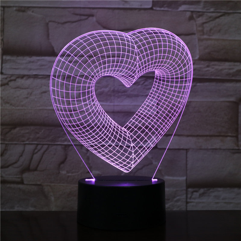 Hearts Remote Touch Control 7/16 Colors Change 3D LED Night Light Sleep Bedroom Decor Lamp Man Boys Lovers Dropship Gift 2047
