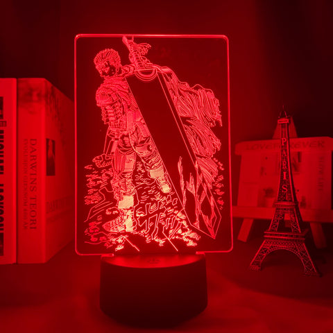 Acrylic Led Night Light Anime Berserk Guts for Bedroom Decorative Nightlight Room Table Lamp Birthday Gift 3d Led Lamp Manga