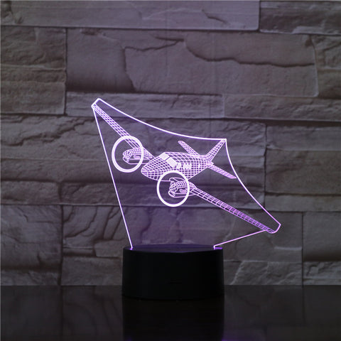 Aircraft 3D Night Light LED 7 Colors Changing Air Plane Table Lamp USB Baby Sleep Lighting Bedroom Bedside Decor Kids Gifts 1781