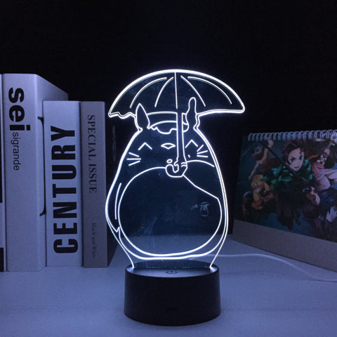 My Neighbor Totoro Open An Umbrella 3D LED Night Light Touch Sensor Colorful Home Bedroom Table Decoration for Children's Festival Birthday Gifts Acrylic 7 Color Changes