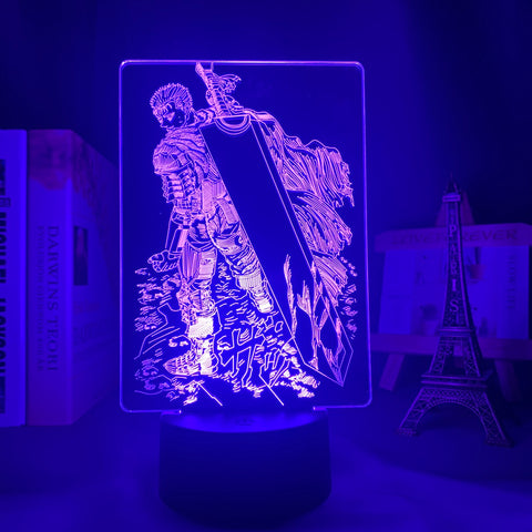 Acrylic Led Night Light Anime Berserk Guts for Bedroom Decorative Nightlight Room Table Lamp Birthday Gift 3d Led Lamp Manga