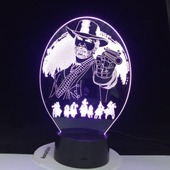 Red Dead Redemption 2 Bedroom Decor Game USB Night Light lamparas For Christmas Gift Home Decor Accessories 3D Led Lamp Dropship