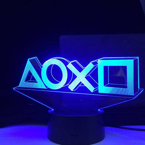 LED Upward Lighting Game Icon 3D Illusion Night Lamp Cool Gaming Room Desktop Setup Light Computer Desk Decoration Backlight